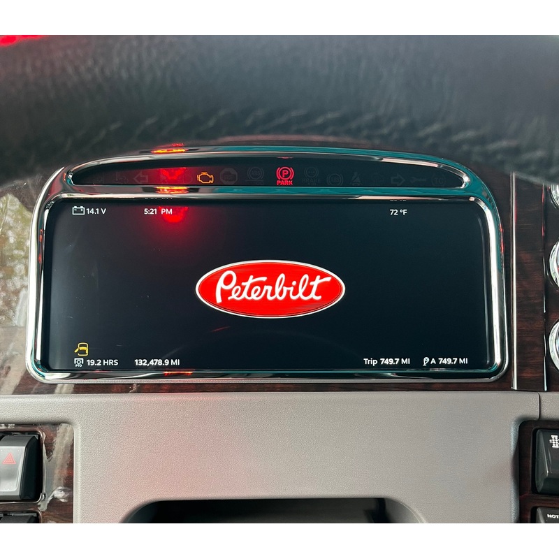 Rockwood Peterbilt 589 chrome billet aluminum electronic digital dashboard display screen bezel