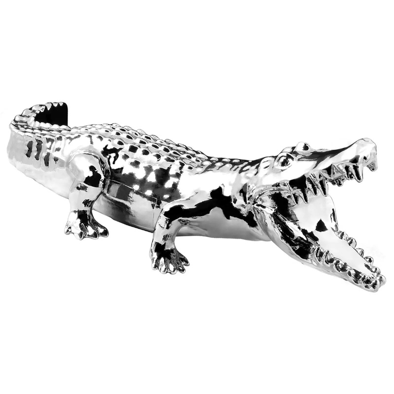 Chrome wild alligator hood ornament