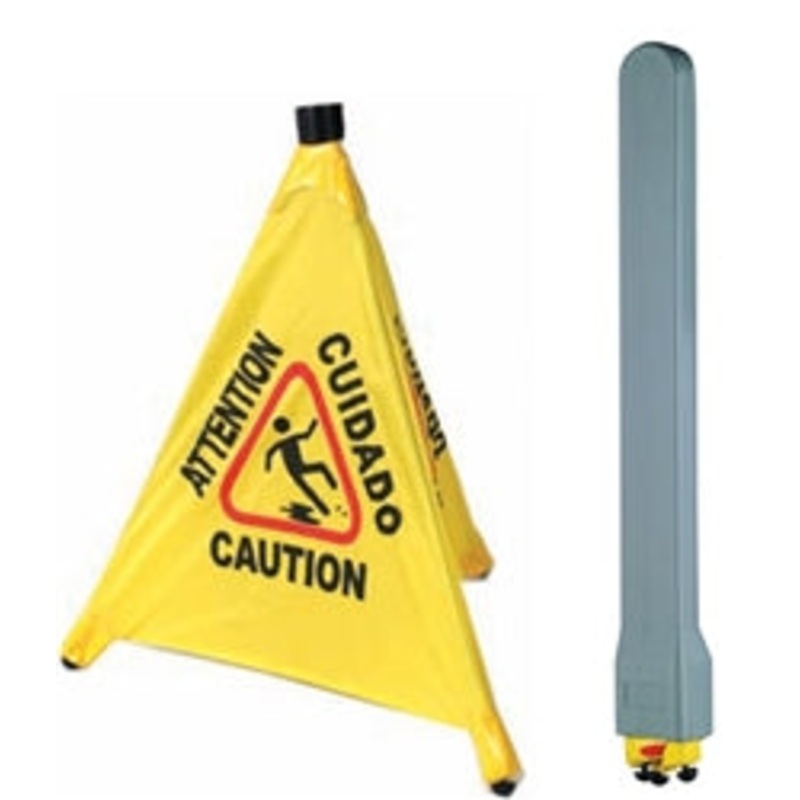 Floor Sign Set, includes Pop-up Cone, and Wall Mount Storage Tube