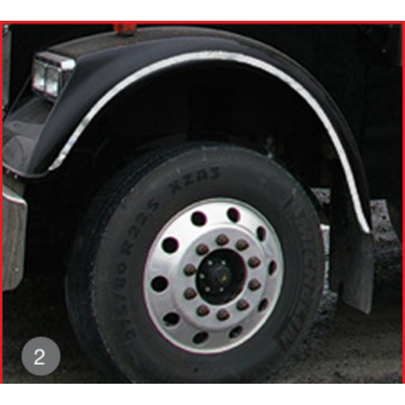 Freightliner Classic / Classic XL stainless steel front fender trim – PAIR