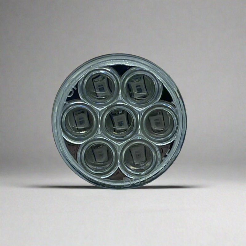 Red 2 round 7 diode LED marker / clearance light with reflector – CLEAR lens