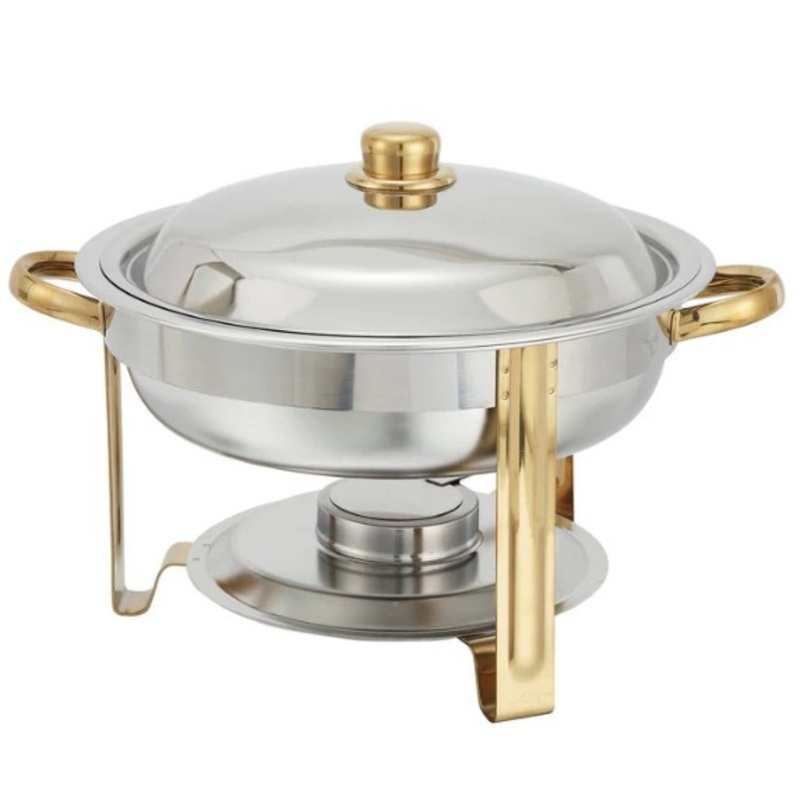 Winco Chafer Round Gold Accented 4qt – 203