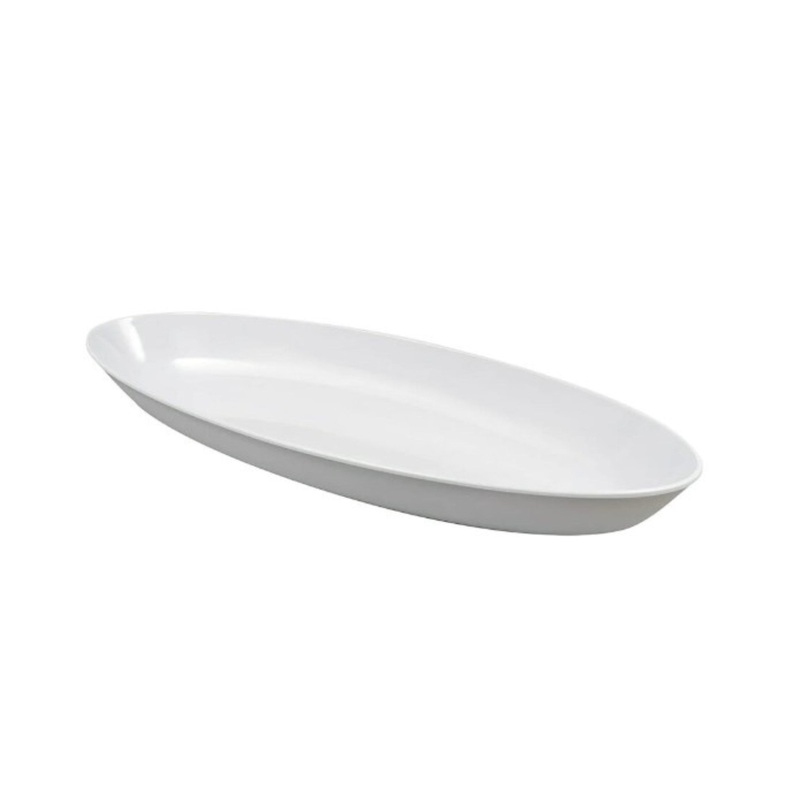 G.E.T. Enterprises Siciliano Platter, 10.4 qt. (11 qt. rim full), 30 x 11-3/4 x 3-1/2H, White – ML-256-W