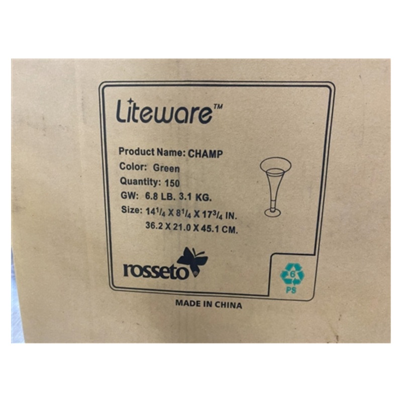 Lot of 2 CASES -Mini Champagne – Plastic, Green  (150 EA/CS)