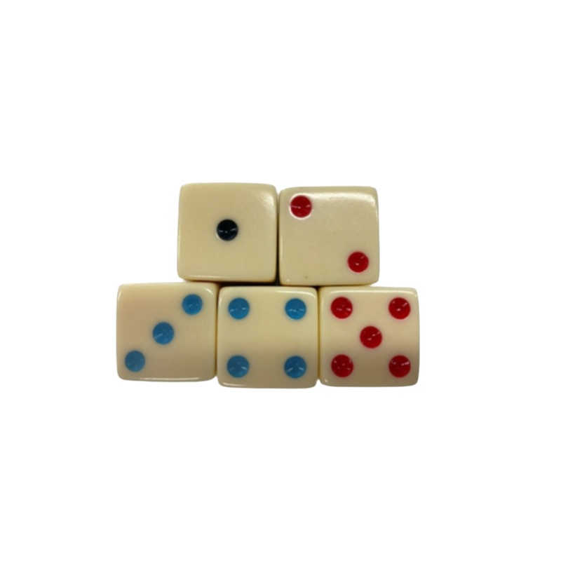 Luckicup Dice, Colored, 3/4 – Set of 5