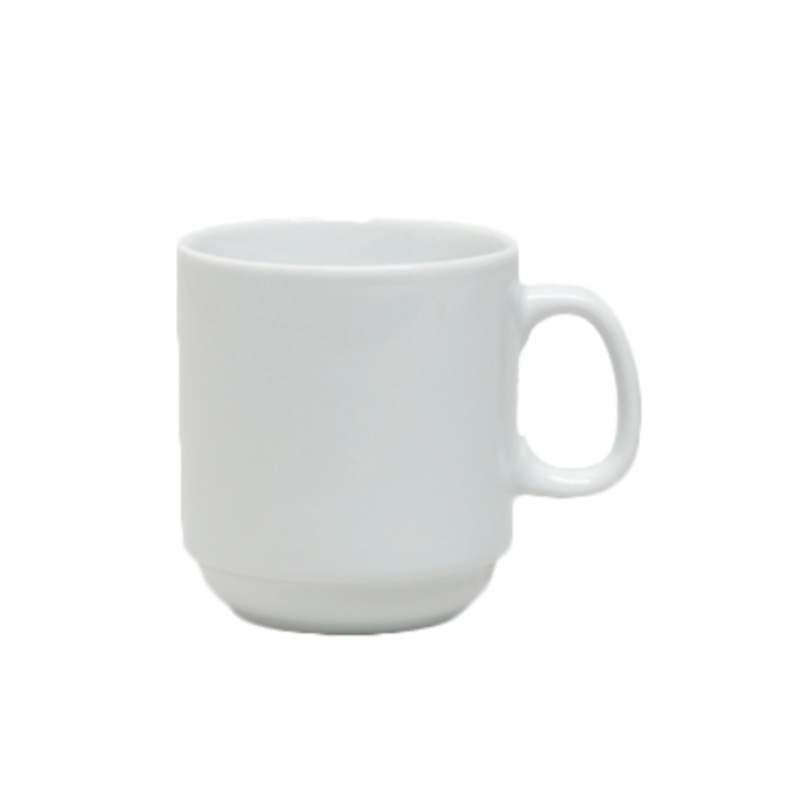 Steelite  Varick Classic Cafe from Steelite International 10 oz. Bright White Stack Mug – 12/Case – 6900E510