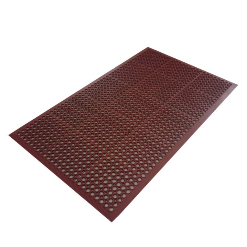 Axia Economy Anti-Fatigue Floor Mat, 36 x 60, 3/8 Thick, Rolled, Light Weight, Grease Resistant, Beveled Edge, Drainage Holes, Red – AFD3660TN
