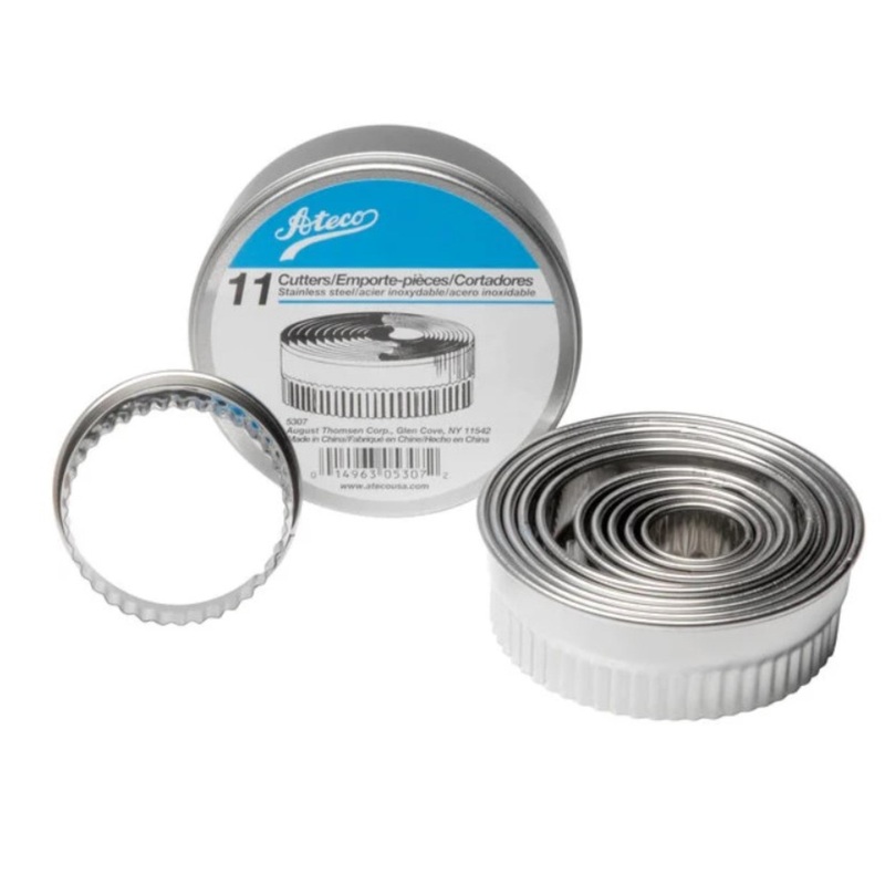 Ateco Dough Cutter Set, Fluted Round 11 Pc. – 5307