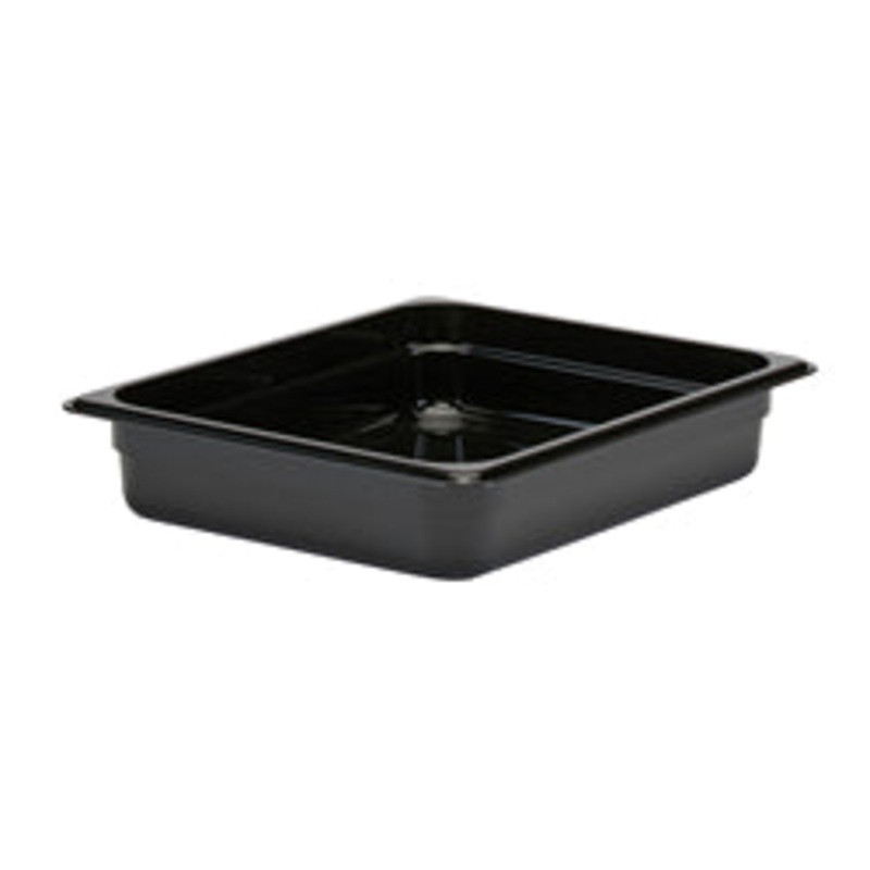 Cambro Camwear Food Pan, Plastic, 1/2 Size, 2-1/2 Deep, Polycarbonate, Black, NSF – 22CW-110