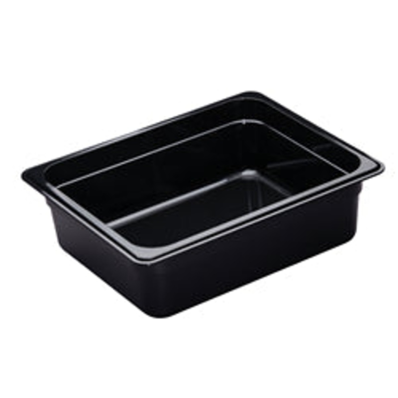 Cambro Camwear Food Pan, Plastic, 1/2 Size, 4 Deep, Polycarbonate, Black, NSF – 24CW-110