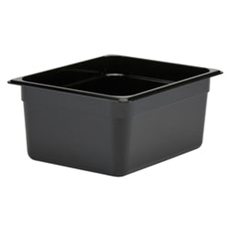Cambro Camwear Food Pan, Plastic, 1/2 Size, 6 Deep, Polycarbonate, Black, NSF – 26CW-110