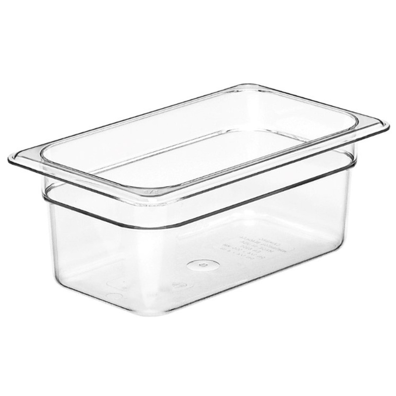 Cambro Cold Food Pan, Plastic – Fourth Size 4 Deep – Clear – 44CW135