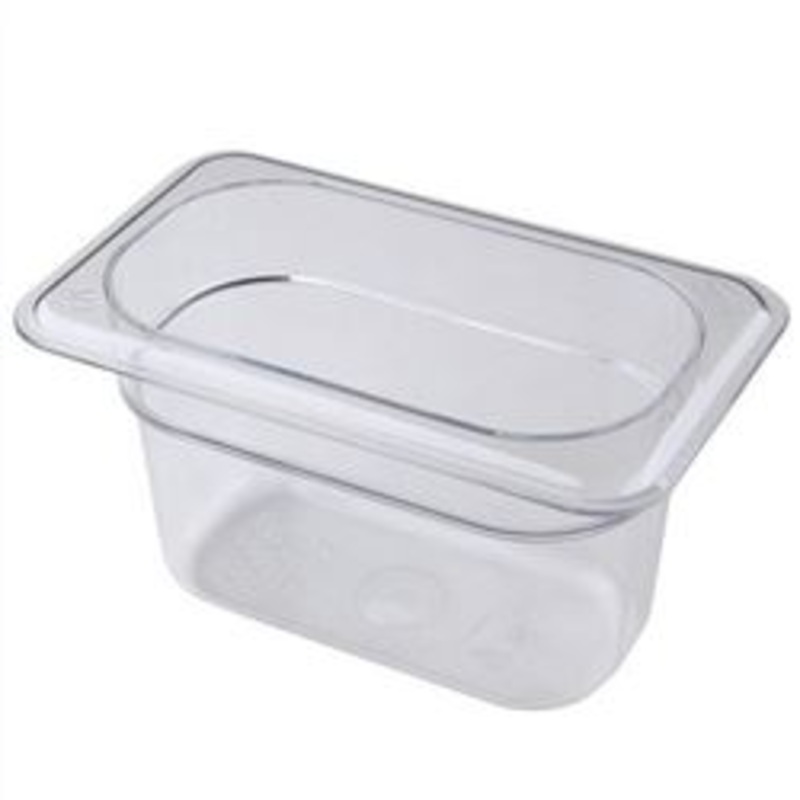 Cambro Cold Food Pan, Plastic – Ninth Size 4 Deep – Clear – 94CW-135