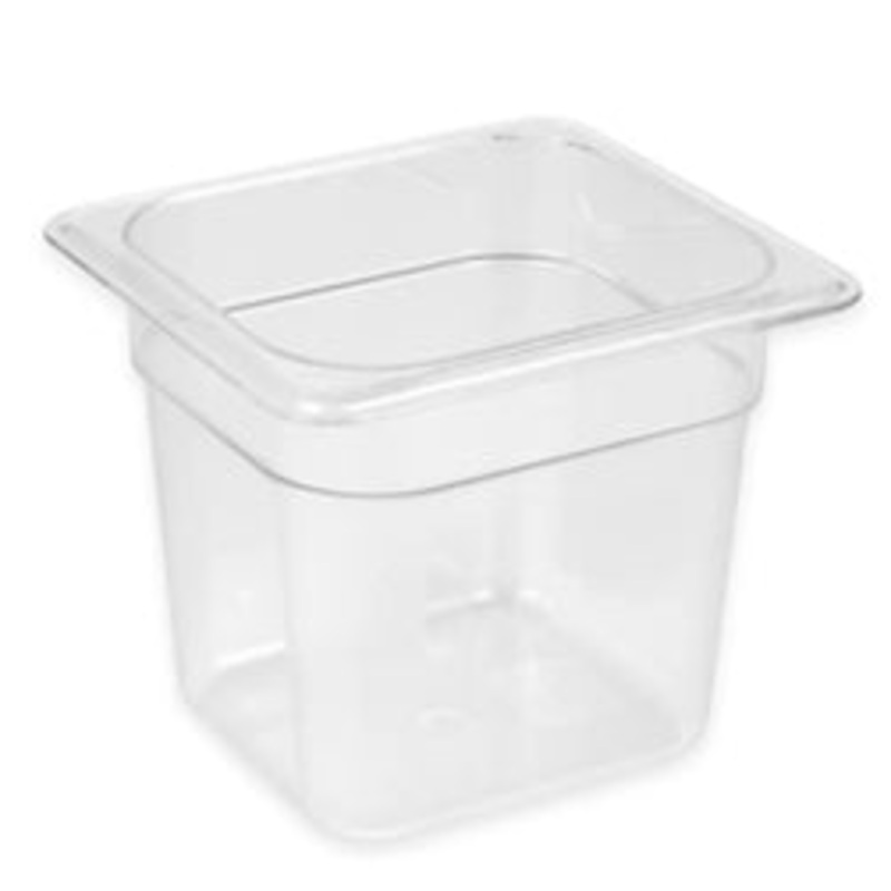 Cambro Cold Food Pan, Plastic – Sixth Size 6 Deep – Clear – 66CW-135
