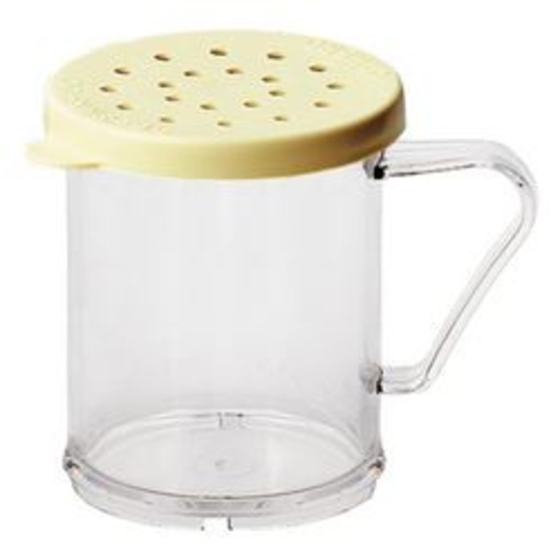 Cambro Dredge, Clear Shaker Yellow Cheese Lid 10 oz – 96SKRC-135