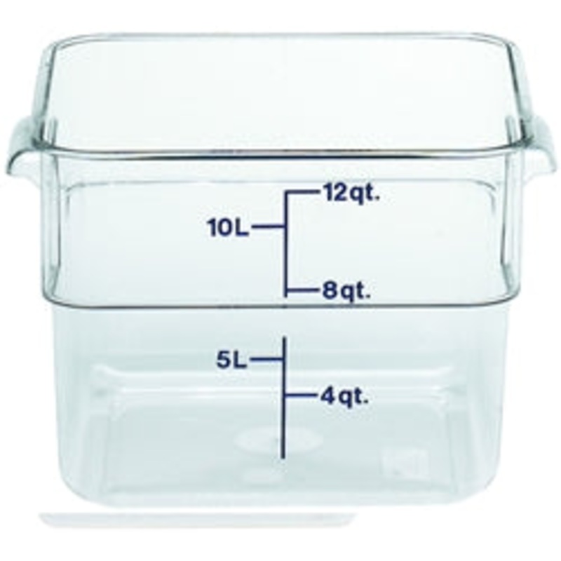 Cambro Food Container, 12 qt, clear CamSquare -12SFSCW-135