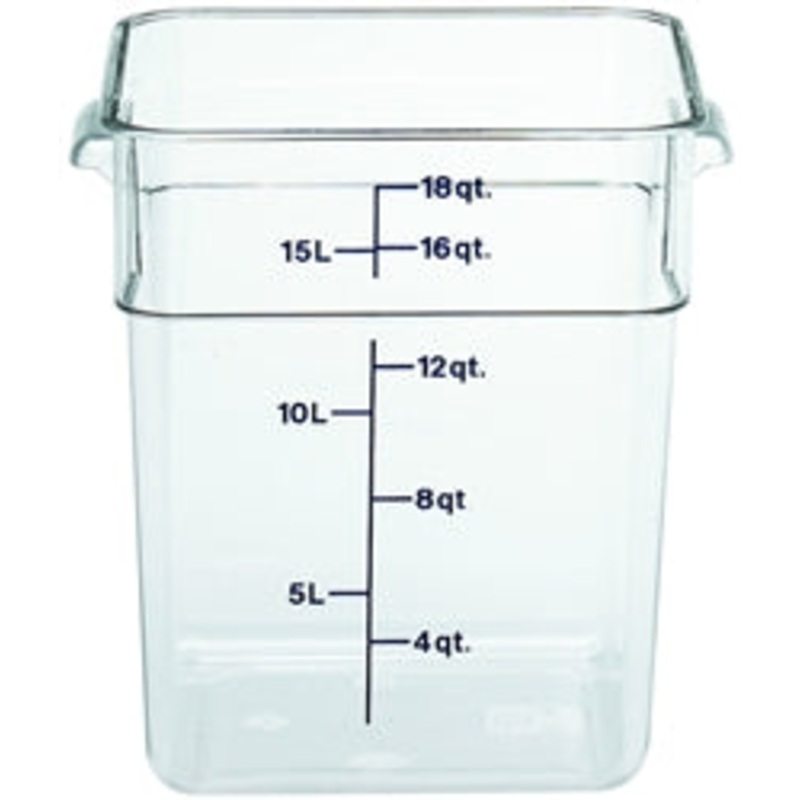 Cambro Food Container, 18 qt, Clear CamSquare -18SFSCW-135