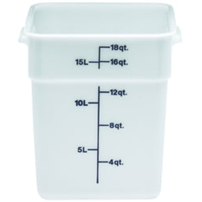 Cambro Food Container, 18 qt, White CamSquare Poly – 18SFSP148
