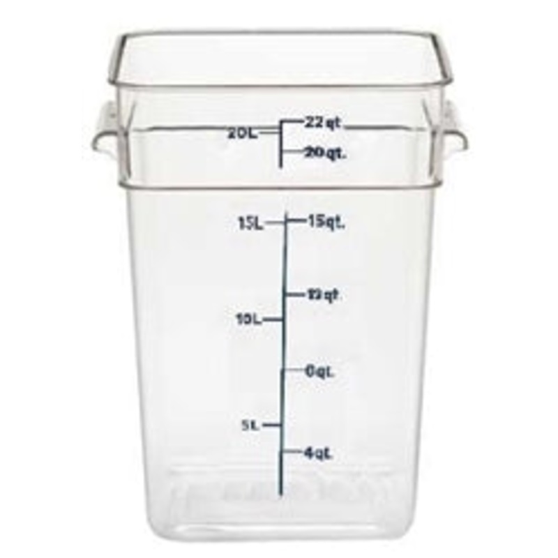 Cambro Food Container, 22 qt, Clear CamSquare – 22SFSCW-135
