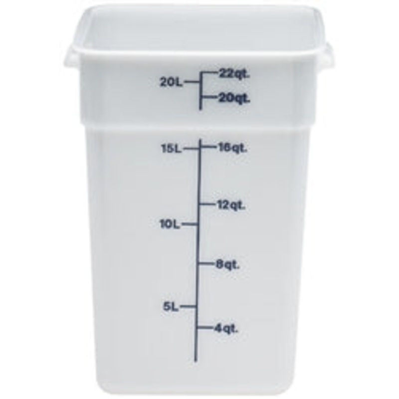 Cambro Food Container, 22 qt, White CamSquare Poly – 22SFSP148