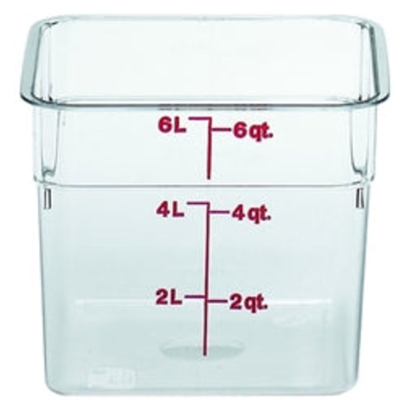 Cambro Food Container, 6 qt,clear CamSquare – 6SFSCW-135