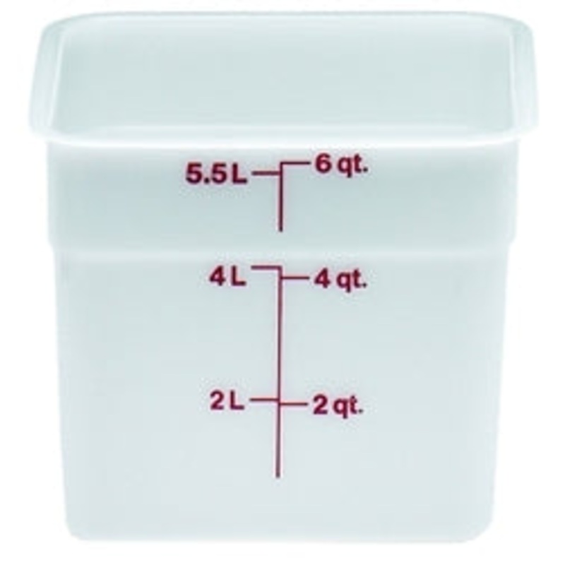 Cambro Food Container, 6 qt,White CamSquare Poly – 6SFSP148
