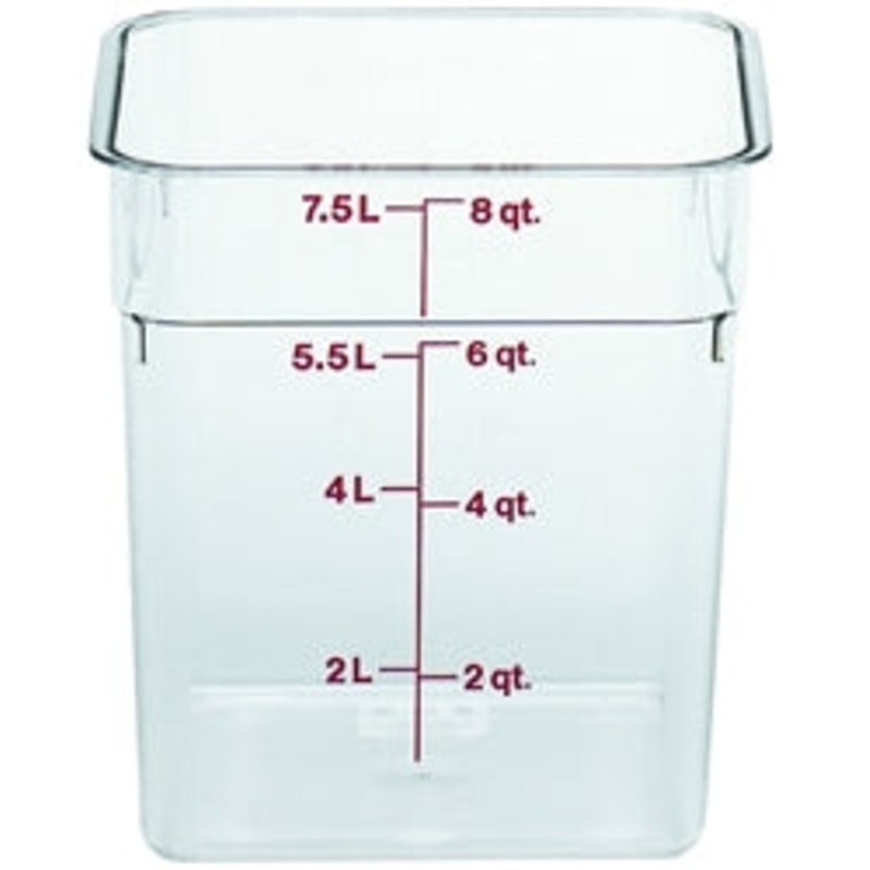 Cambro Food Container, 8 qt,clear CamSquare – 8SFSCW-135
