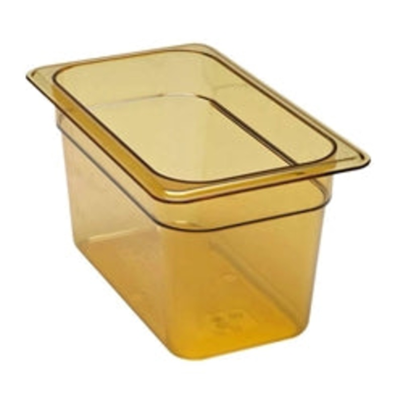 Cambro Hot Food Pan, Plastic- Fourth Size 6 Deep – Amber – 46HP150