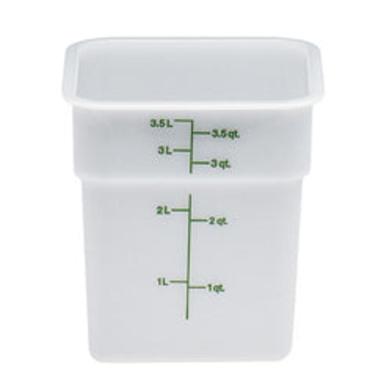 Cambro Square Container Wht Plastic 4Qt – 4SFSP148