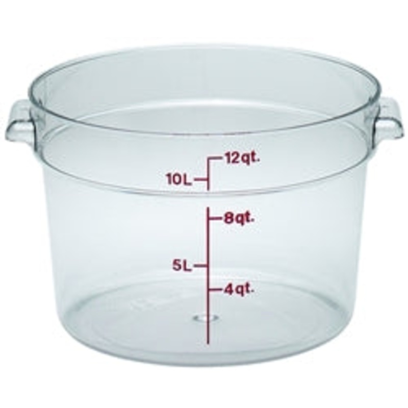 Cambro Food Container, 12qt Round – Clear – RFSCW12-135