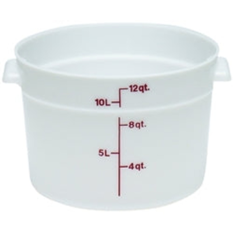 Cambro Food Container, 12qt Round – White – CAMRFS12148