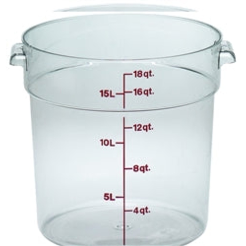 Cambro Food Container, 18qt Round – Clear – RFSCW18-135