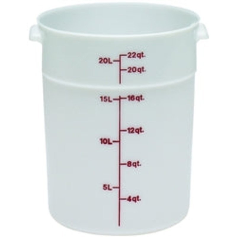 Cambro Food Container, 22qt Round – White – CAMRFS22148