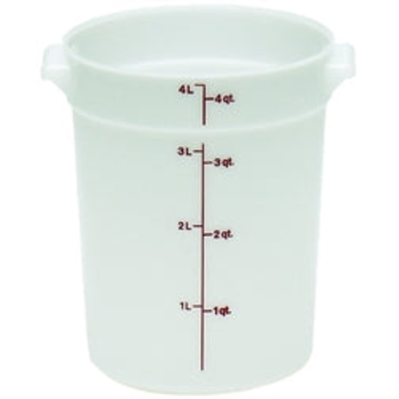 Cambro Food Container, 4qt Round – White – RFS4148