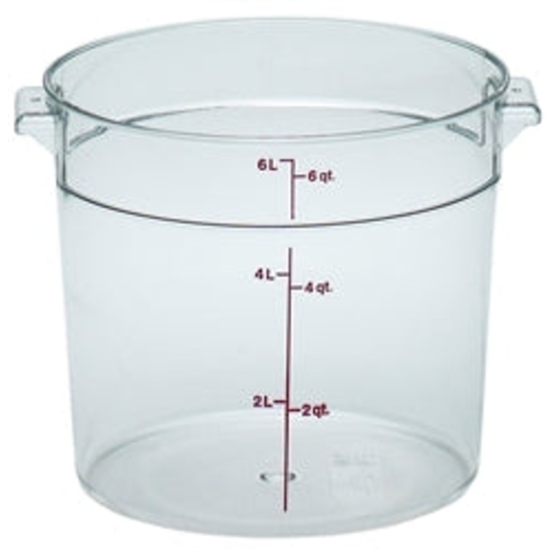 Cambro Food Container, 6qt Round – Clear – RFSCW6-135