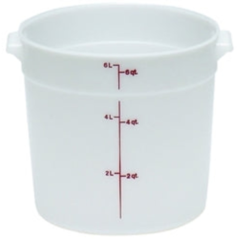 Cambro Food Container, 6qt Round – White – CAMRFS6148