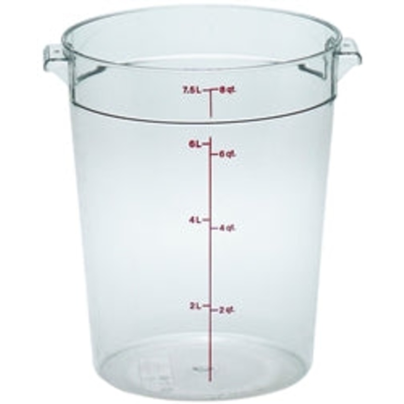 Cambro Food Container, 8qt Round – Clear – RFSCW8-135
