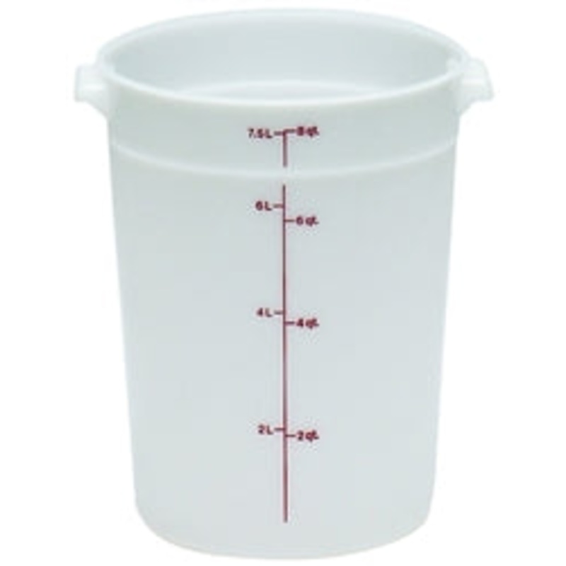 Cambro Food Container, 8qt Round – White – CAMRFS8148