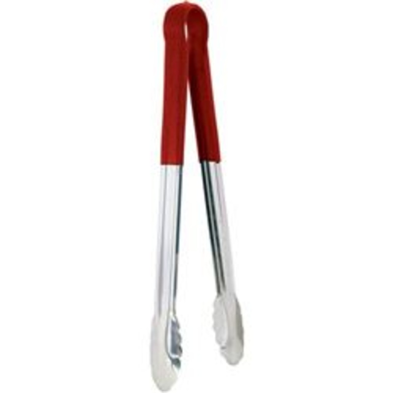 Tong, 12, w/Plastic Hndl Red