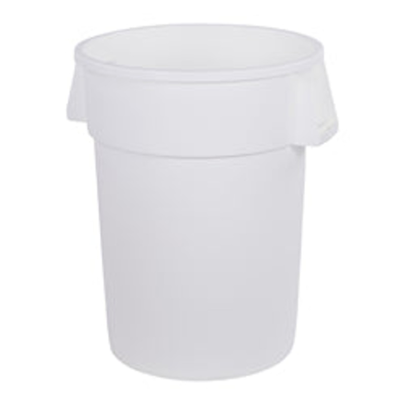 Carlisle Bronco Waste Container, 44Gal, 31-1/8 X 24-1/2 Dia, White, Round – 84104402