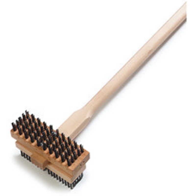 Carlisle Double Broiler King Brush, 1-5/8 Steel Flat Bristles & 1-5/8 Wire Bristles, W/Wood Handle – 4029400