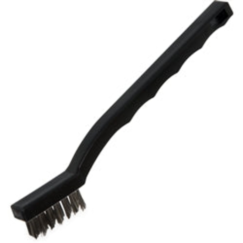 Carlisle Sparta Toothbrush Utility Brush, 7 Handle, 1/2 Stainless Steel Bristles, Black – 40675
