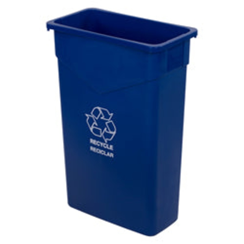 Carlisle Trimline Waste Container 23 Gallon Blue, Recycling Symbol Imprinted – 342023REC14