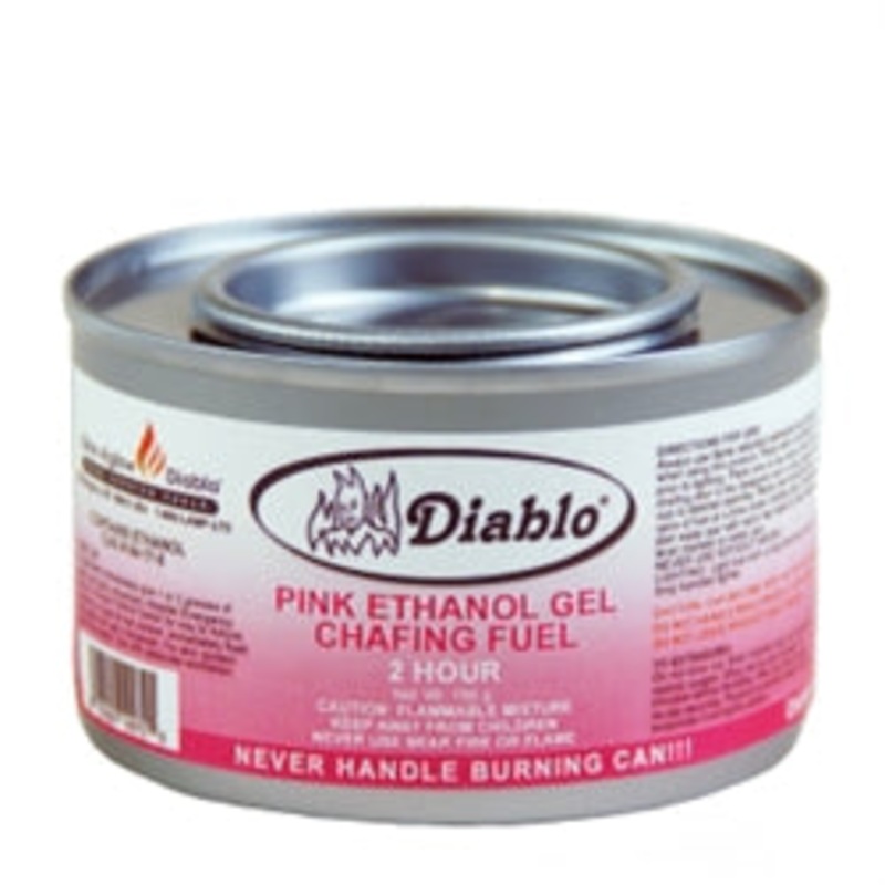Dine-Aglow Diablo Gel Chafing Fuel, Pink Ethanol, 2.5 Hrs. – CS6D