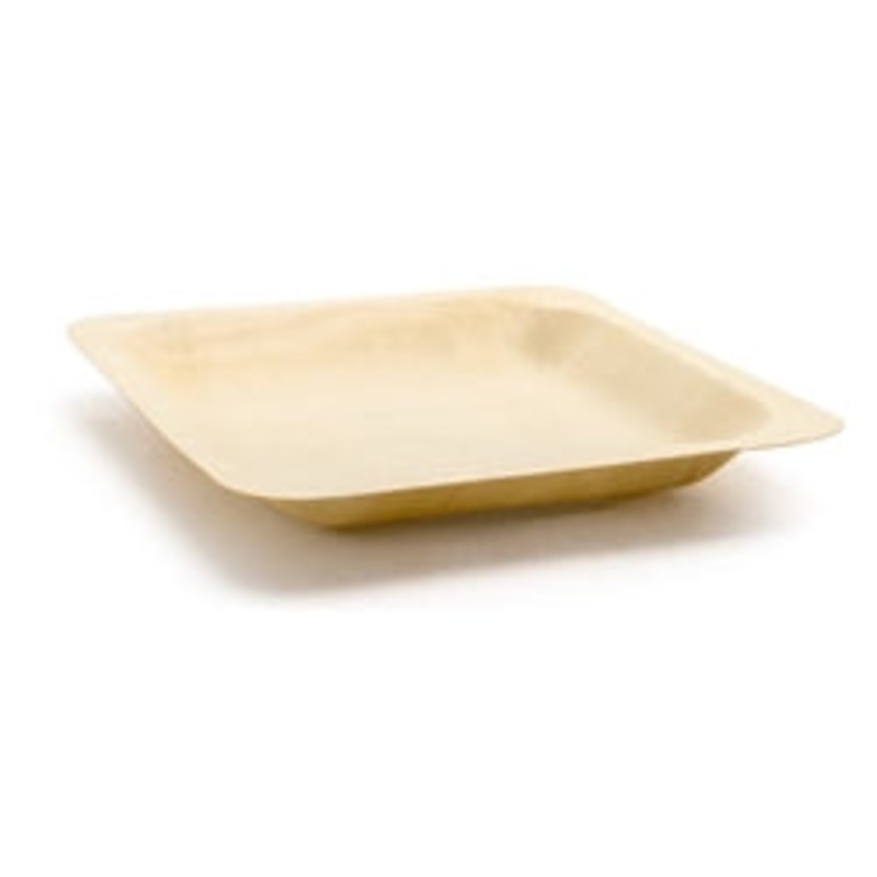 FOH Plate, Wooden 5 1/2 Square – 200 Per Case