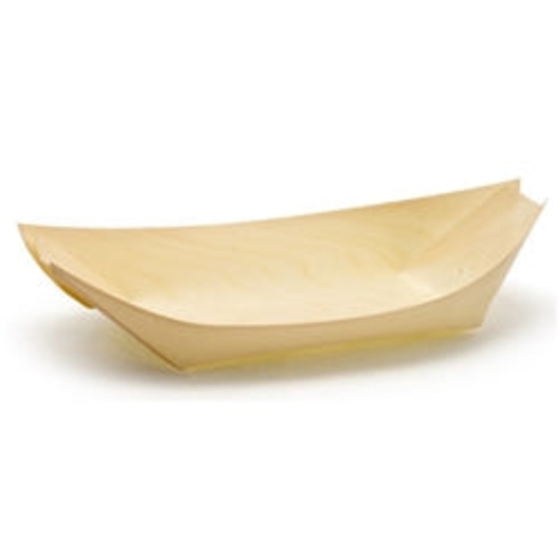 FOH Serving Boat, Wooden 8 1/4 x 4 1/4 x 1 3/4 – 200 Per Case