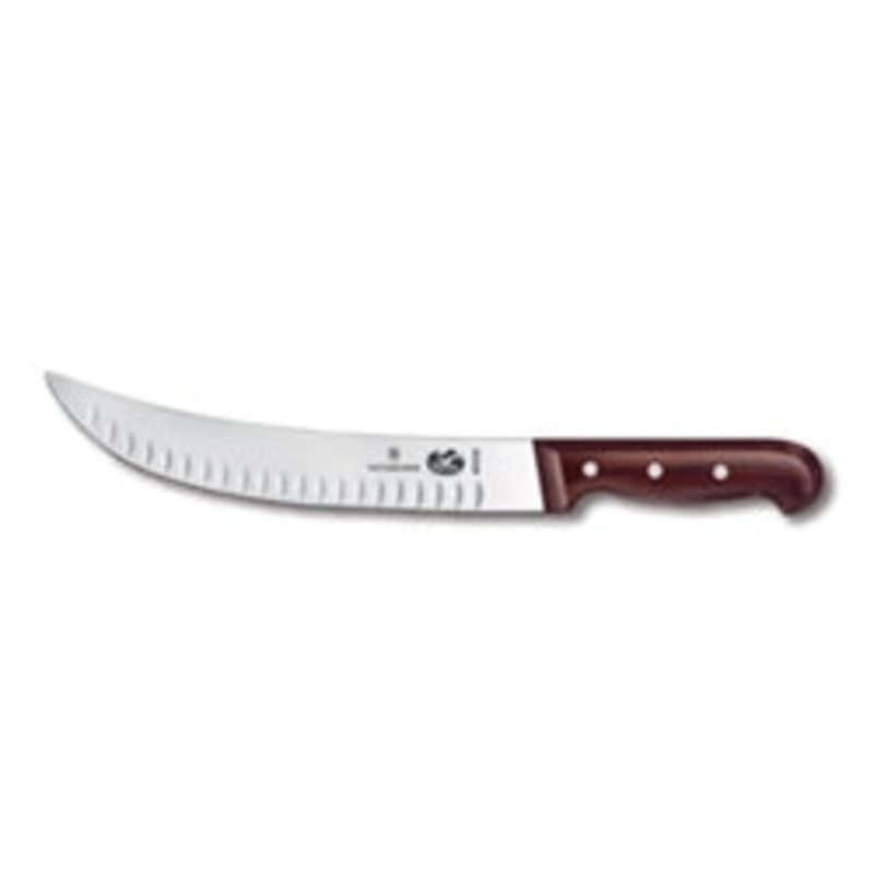 Victorinox Swiss Army Cimeter Knife 10 Curved Granton Edge Rosewood Handle – 5.7320.25