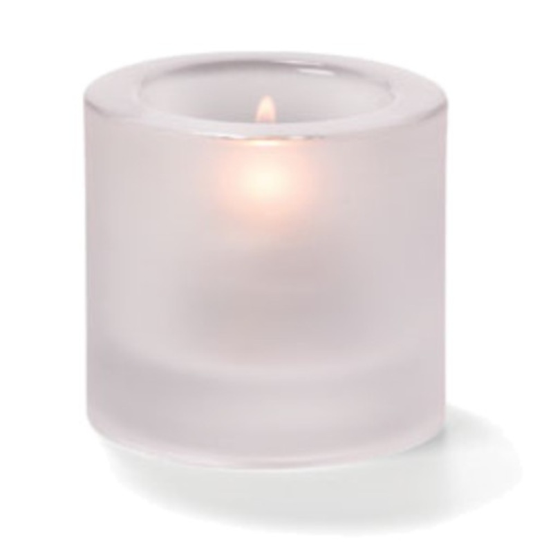 Hollowick Tealight Lamp, 2-3/4 dia. x 2-7/8 H, Satin Crystal- 5140F