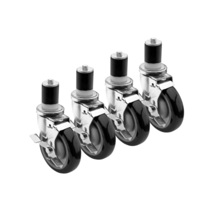 Krowne Stem Casters, 3 Wheels with Brakes – 28-125S 4PK