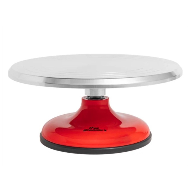 Fat Daddio’s Cake Turntable, Red ABS Plastic, Non-slip Base – TT-1255